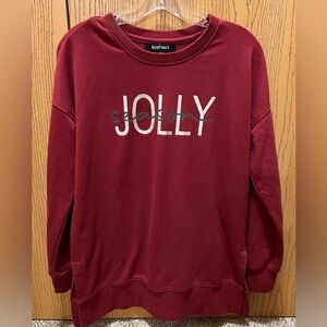 Ellen Tracy Maroon Holiday “Jolly Season” Sweatshirt